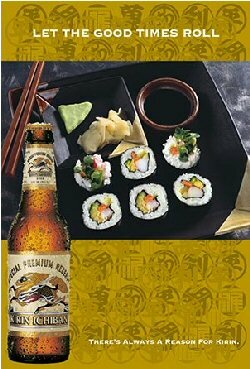 Kirin Beer and Sushi